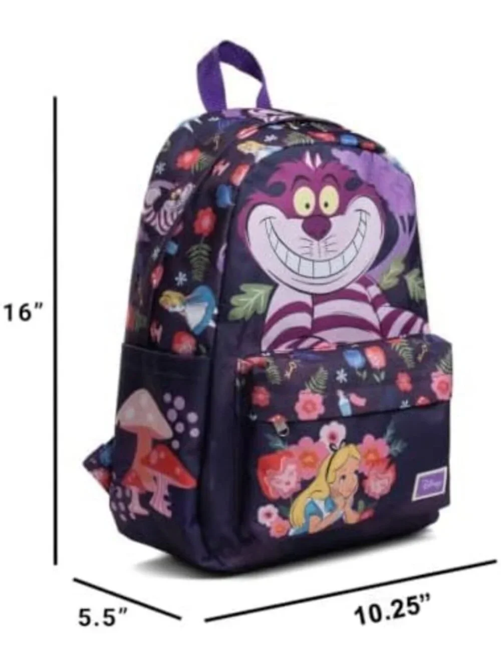 Cheshire Cat Backpack 16” - Cute School Bag with Laptop Sleeve & Pockets for